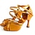 Недорогие Обувь для латиноамериканских танцев-Жен. Обувь для латины Танцевальная обувь В помещении Профессиональный стиль ЧаЧа Сатин / атлас Стиль С пряжкой Взрослые Желтовато-коричневый