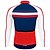 cheap Cycling Jerseys-21Grams Men&#039;s Cycling Jersey Long Sleeve Bike Top with 3 Rear Pockets Mountain Bike MTB Road Bike Cycling Breathable Quick Dry Moisture Wicking Reflective Strips Blue White Color Block American / USA