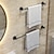baratos Toalheiros-toalheiro não perfurado espaço de rack de banheiro alumínio preto pendurado na parede fundo redondo barra de toalha de camada dupla de pólo único