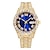 tanie Zegarki kwarcowe-Hip-hopowy zegarek męski zegarek luksusowe wodoodporne markowe zegarki okrągły zegar ze stali nierdzewnej męskie kwarcowe zegarki na rękę prezent chłopaka