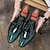ieftine Oxfords Bărbați-Bărbați Oxfords Pantofi Derby Pantofi formali Pantofi rochie Pantofi de stil britanic Afacere Casual Englezesc Nuntă Zilnic Ziua St. Patrick Piele Originală Respirabil Comfortabil Dantelat Negru Verde