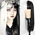 cheap Costume Wigs-Kaneles Half Black Half Green Wig Long Straight Hair with Bangs Cosplay Natural Wavy Wig for Girls Cosplay Party Show Halloween Wig