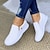 ieftine Adidași de Damă-Pentru femei Adidași pantofi albi Pantofi albi Mărime Plus Size Adidași adezivi În aer liber Zilnic Culoare solidă Toc Drept Vârf rotund De Bază Casual minimalism Plimbare Plasă Fermoar Negru Alb