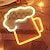 cheap Décor &amp; Night Lights-Beer Neon Signs Light Yellow White Neon Lights Wall Decor for Man Cave Bar Nightclub Beach Store Design Holiday Celebration Party Decor USB&amp;Battery Operated(