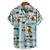 voordelige Hawaiiaanse reversoverhemden voor heren-Voor heren Overhemd Hawaiiaans overhemd Grafisch overhemd Aloha-shirt Bloemig Luipaard Landschap Strijkijzer Wit Geel Marine Blauw blauw Stoffig blauw 3D-afdrukken Buiten Straat Korte Mouw Afdrukken