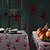 abordables Aparatos para el baño-Juego de 6 piezas de decoración de huellas de manos sangrientas de Halloween que incluyen cortina de ducha con huellas de sangre y alfombrilla de puerta con huellas de manos de Halloween y huellas de