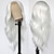 olcso Szintetikus, trendi parókák-hosszú bő hullámú haj fehér színű parókák ragasztómentes hőálló szálas haj szintetikus parókák divatos női természetes hajvonal