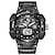 voordelige Digitaal Horloge-smael sporthorloge voor heren 8045 militaire quartz elektronische horloges dubbele tijdweergave waterdichte sporthorloges heren digitale klok