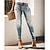 cheap Jeans-Women&#039;s Skinny Pants Trousers Jeans Distressed Jeans Denim Light Blue Fashion Mid Waist Side Pockets Cut Out Casual Weekend Ankle-Length Micro-elastic Plain Comfort S M L XL 2XL / Slim