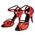 abordables Zapatos de baile latino-Mujer Zapatos de Baile Latino Zapatos de danza Profesional chacha Rumba Zapatos brillantes Elegante Tacón Carrete Hebilla Adulto Rojo Oscuro Plateado Dorado