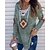 cheap Hoodies &amp; Sweatshirts-Women&#039;s Sweatshirt Pullover Ethnic Black Pink Army Green Geometric Long Sleeve V Neck