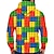 cheap Men&#039;s Pullover Hoodies-Men&#039;s Unisex Hoodie Pullover Hoodie Sweatshirt Yellow Hooded Graphic Prints Pocket Print Sports &amp; Outdoor Daily Sports 3D Print Basic Streetwear Lego Bricks Colorful Fall