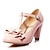 cheap Women&#039;s Heels-Women&#039;s Heels Pumps Lolita Plus Size Party Outdoor Daily Solid Colored Summer Bowknot Cone Heel Low Heel Chunky Heel Round Toe Closed Toe Elegant Sweet Walking PU Leather T-Strap Black Pink Green