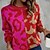 cheap Sweaters-Women&#039;s Pullover Sweater Jumper Jumper Ribbed Knit Patchwork Knitted Crew Neck Leopard Outdoor Daily Stylish Casual Winter Fall Green Purple S M L
