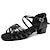 cheap Latin Shoes-Women&#039;s Latin Shoes Dance Shoes Indoor Professional Samba Basic Sandal Heel Protection Low Heel Thick Heel Peep Toe Adults&#039; Children&#039;s Tan Bright Black Black