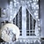 ieftine Fâșii LED-lumini pentru fereastră de Crăciun în aer liber 3x3m-300led plug în 8 moduri de lumină cortină 9 culori fereastră cu telecomandă suspendat lumina alb cald rgb pentru decorațiuni de Crăciun dormitor