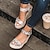 cheap Women&#039;s Sandals-Women&#039;s Sandals Daily Beach Wedge Sandals Espadrilles Ankle Strap Sandals Summer Wedge Heel Sexy Casual Ankle Strap PU Synthetics Solid Color Black White Brown