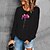 cheap Hoodies &amp; Sweatshirts-Women&#039;s Sweatshirt Pullover Print Active Streetwear Black White Red Floral Daily Long Sleeve Round Neck