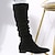 cheap Women&#039;s Boots-Women&#039;s Boots Suede Shoes Slouchy Boots Plus Size Daily Solid Colored Knee High Boots Winter Chunky Heel Round Toe Casual Minimalism Synthetics Loafer Black Khaki