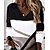 cheap Blouses &amp; Shirts-Women&#039;s Shirt Blouse Black Cut Out Print Color Block Daily Weekend Long Sleeve V Neck Streetwear Casual Regular S