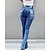 cheap Jeans-Women&#039;s Pants Trousers Jeans Bell Bottom Denim Light Blue Dark Blue Black Fashion Mid Waist Split Cut Out Casual Weekend Full Length Micro-elastic Plain Comfort S M L XL 2XL