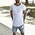 baratos Camisetas masculinas casuais-Homens Camiseta Tecido Gola Redonda Casual Feriado Manga Curta Roupa Esportes Moda Leve Grande e Alto