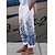 cheap Graphic Bottoms-Women&#039;s Wide Leg Baggy Pants Side Pockets Baggy Print Designer Mid Waist Ankle-Length White / Black Summer