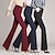 cheap Women&#039;s Dress Pants-Women&#039;s Dress Pants Bootcut Flare Full Length Side Pockets Micro-elastic Mid Waist Fashion Party Work Black Wine S M