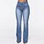 abordables jeans pour femmes-Femme Jeans Maigre Jean Poche Coupe haute Taille haute Toute la longueur Bleu Ciel Automne