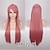 billiga Syntetiska peruker utan hätta-cosplay kostym peruk rak sidodel peruk 32 tum syntetiskt hår 32 tum kvinnor anime cosplay kreativ rosa röd blå