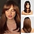 cheap Synthetic Trendy Wigs-Women Long Curly Wig Natural Brunette Wigs Middle Part Heat Resistant Synthetic Christmas Party Wigs
