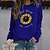 cheap Hoodies &amp; Sweatshirts-Women&#039;s Sweatshirt Pullover Monograms Print Active Streetwear Black White Pink Galaxy Sunflower Text Daily Long Sleeve Round Neck