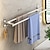cheap Towel Bars-No Punching Silver Towel Rack Space Aluminum Wall Hanging Toilet Bathroom Hardware Pendant Bathroom Bathroom Double Pole Towel Pole