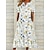 cheap Casual Dresses-Women&#039;s Casual Dress Midi Dress White Red Blue Floral Short Sleeve Summer Spring Pocket Vacation V Neck 2023 S M L XL XXL 3XL