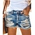 cheap Shorts-Women&#039;s Shorts Jeans Denim Blue Light Blue Fashion Mid Waist Tassel Fringe Side Pockets Casual Weekend Short Micro-elastic Plain Comfort S M L XL XXL