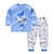voordelige Sets-unisex hoodie voor kinderen &amp; broek kleding set 2 stuks lange mouwen donkerblauw cartoon dier katoen casual comfort 2-6 jaar