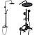 cheap Outdoor Shower Fixtures-Shower Faucet,Copper Shower System Set Rainfall Antique Oil-rubbed Bronze Two Handles Three Holes Bath Shower Mixer Taps with Hot and Cold Switch and Ceramic Valve