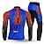 cheap Cycling Jersey &amp; Shorts / Pants Sets-21Grams Men&#039;s Cycling Jersey with Tights Long Sleeve Mountain Bike MTB Road Bike Cycling Blue Graphic Bike Clothing Suit 3D Pad Breathable Quick Dry Moisture Wicking Back Pocket Polyester Spandex