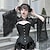 cheap Historical &amp; Vintage Costumes-Retro Vintage Medieval Masquerade Goth Girl Women&#039;s Lace Masquerade Top