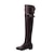 cheap Women&#039;s Boots-Women&#039;s Boots Daily Solid Colored Over The Knee Boots Thigh High Boots Winter Block Heel Round Toe Classic PU Leather Zipper Dark Brown Black Beige