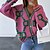 cheap Sweaters-Women&#039;s Cardigan Sweater Jumper Crochet Knit Button Knitted V Neck Geometric Outdoor Daily Stylish Casual Winter Fall Pink Beige S M L