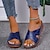 זול סנדלי נשים-סנדלי נשים סנדלי טריז נעלי בית נעלי נוחות קיץ עקב טריז עם בוהן פתוח קז&#039;ואל אדום כחול סנדלים שחורים