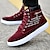 cheap Men&#039;s Sneakers-Men&#039;s Sneakers Boots Gladiator Skate Shoes High Top Sneakers Walking Roman Shoes Daily Leather Booties / Ankle Boots Lace-up Wine Black Khaki Summer Fall Winter