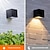 رخيصةأون أضواء الحائط للخارج-2 قطعة مصباح جداري ليد يعمل بالطاقة الشمسية أبيض دافئ / RGB وضعين للإضاءة في الهواء الطلق حديقة مربعة ضوء ذكي مستشعر التحكم في الإضاءة IP65 مقاوم للماء لساحة الفناء والشرفة ومصابيح الديكور