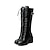 Χαμηλού Κόστους Μπότες μάχης-Γυναικεία Μπότες Μπότες πλατφόρμας Μπότες Lace Up Go Go Boots Πάρτι Καθημερινά Μονόχρωμο Μπότες Μέχρι το Γόνατο Χειμώνας Κορδόνια Κοντόχοντρο Τακούνι Στρογγυλή Μύτη Πανκ Μινιμαλισμός PU Δέρμα PU