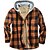 cheap Men&#039;s  Overshirts-Men&#039;s Shirt Overshirt Flannel Shirt Shirt Jacket Plaid Hooded Black and Red Yellow Orange Red Long Sleeve Print Street Daily Button-Down Tops Fashion Casual Comfortable / Beach