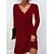cheap Casual Dresses-Women&#039;s Casual Dress Mini Dress Black Red Pure Color Long Sleeve Winter Fall Autumn Patchwork Basic Scalloped Neck Winter Dress Daily Weekend 2023 S M L XL 2XL