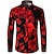 cheap Men&#039;s Graphic Shirts-Men&#039;s Shirt Graphic Shirt Rose Floral Turndown Black White Yellow Pink Wine 3D Print Outdoor Street Long Sleeve Print Button-Down Clothing Apparel Fashion Designer Casual Breathable