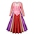 cheap Movie &amp; TV Theme Costumes-Hocus Pocus Witch Sarah Dress Masquerade Girls&#039; Movie Cosplay Cosplay Costume Party Green Purple Red Dress Masquerade Polyester World Book Day Costumes