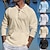 billige mænds fritidsskjorter-Herre Skjorte Sommer skjorte Strandtrøje Sort Hvid Blå Langærmet Helfarve Hætte Sommer Gade Afslappet Tøj
